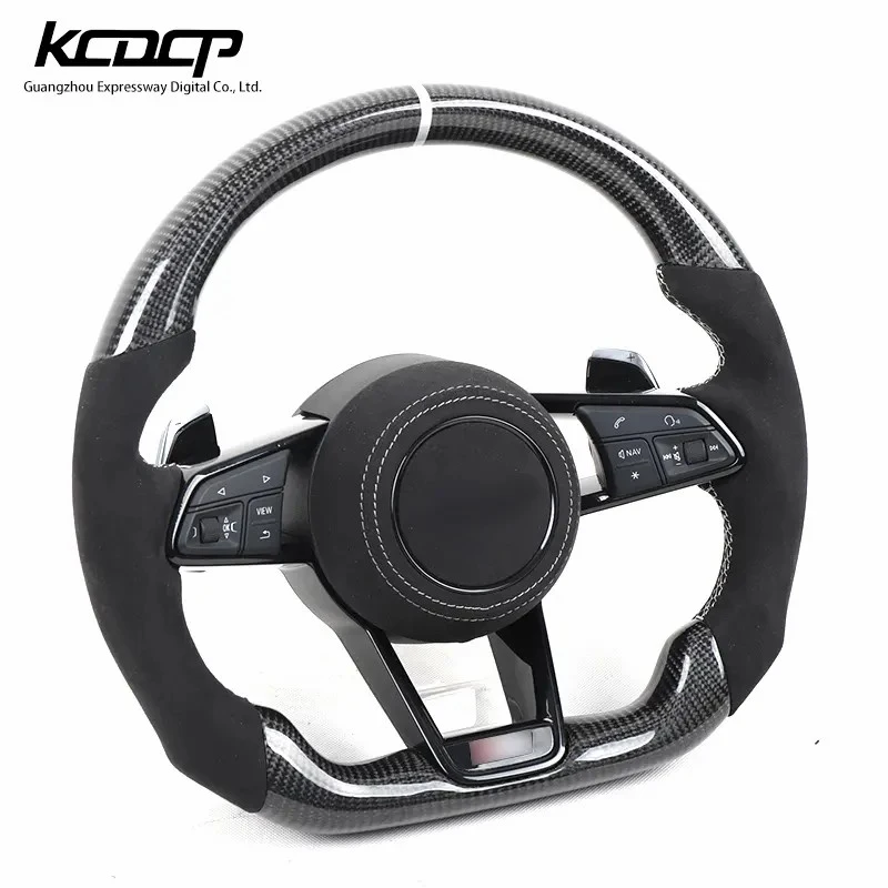Custom Alcantara Carbon Fiber Steering Wheel for Audi TTS R8 TTRS TT A3 A4 A5 A6 A7 A8 A1 Q3 Q5 Q7 Q8 Racing Wheel Convertible