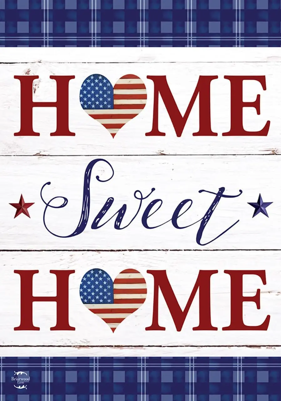 Patriotic Home Sweet Home Double-Sided Garden Flag 12.5