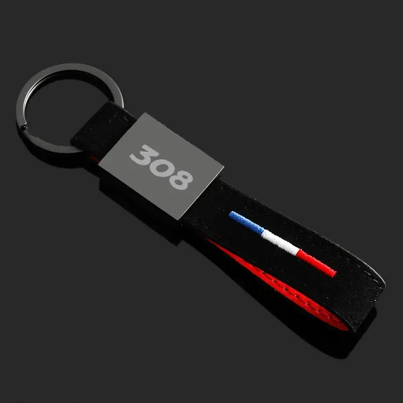 Auto Styling Key Chain Key Rings Suede Car Keyrings for Peugeot 308 Logo 406 405 205 3008 206 5008 208 408 508 407 107 307