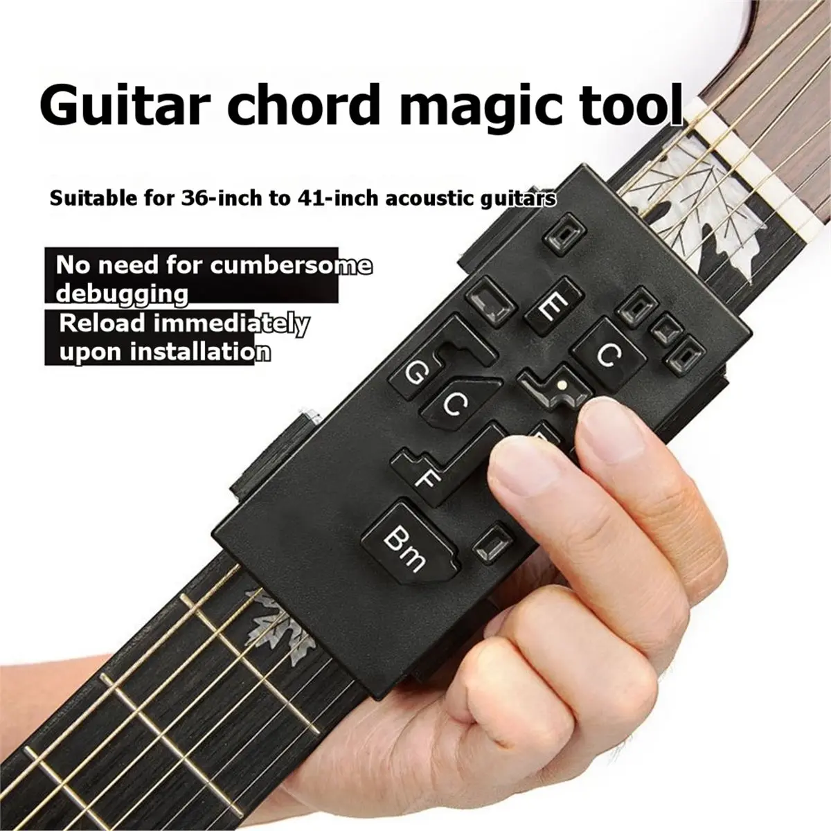 (AD12) Guitar Chord Guitar Beginner'S Must-Have Tool, Chord Practice Aid, One-Click Chord Tool, Guitar Assistant Accessory
