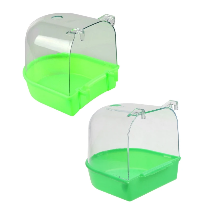 Bird Bath Tub for Cage Parrot Birdbath Shower Accessories Hanging Bird Cage Bathing Box for Small Birds Drop Shipping