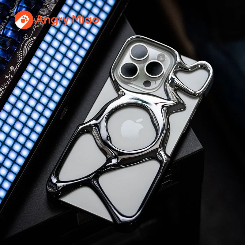 

Пустый чехол для телефона Angry Miao для iPhone 15 Pro/Pro Max, совместимый с MagSafe, легкий, сохраняющий тепло, повышенная защита