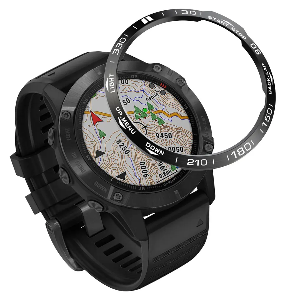 Lünette Ring Für Garmin Fenix 6X Uhr Zifferblatt Edelstahl Metall Klebstoff Abdeckung Anti-Scratch Protector Abdeckung Ring für fenix 6X
