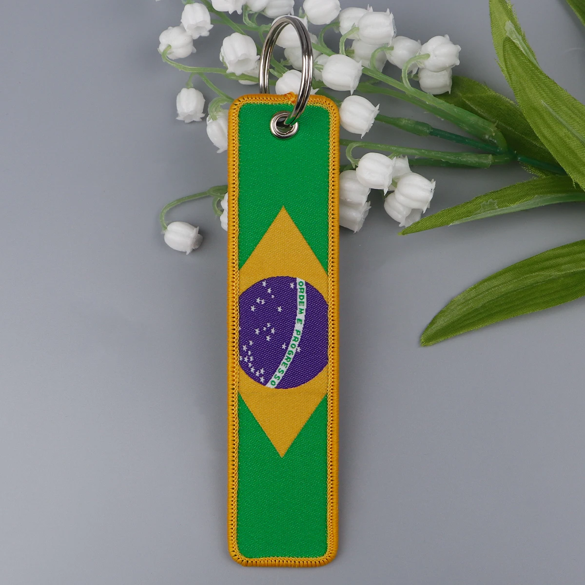 National Flags Embroidery Key Fob Key Tag For Cars Backpack Chaveiro Keychain Fashion Keyring Gifts for Men Women Accessories