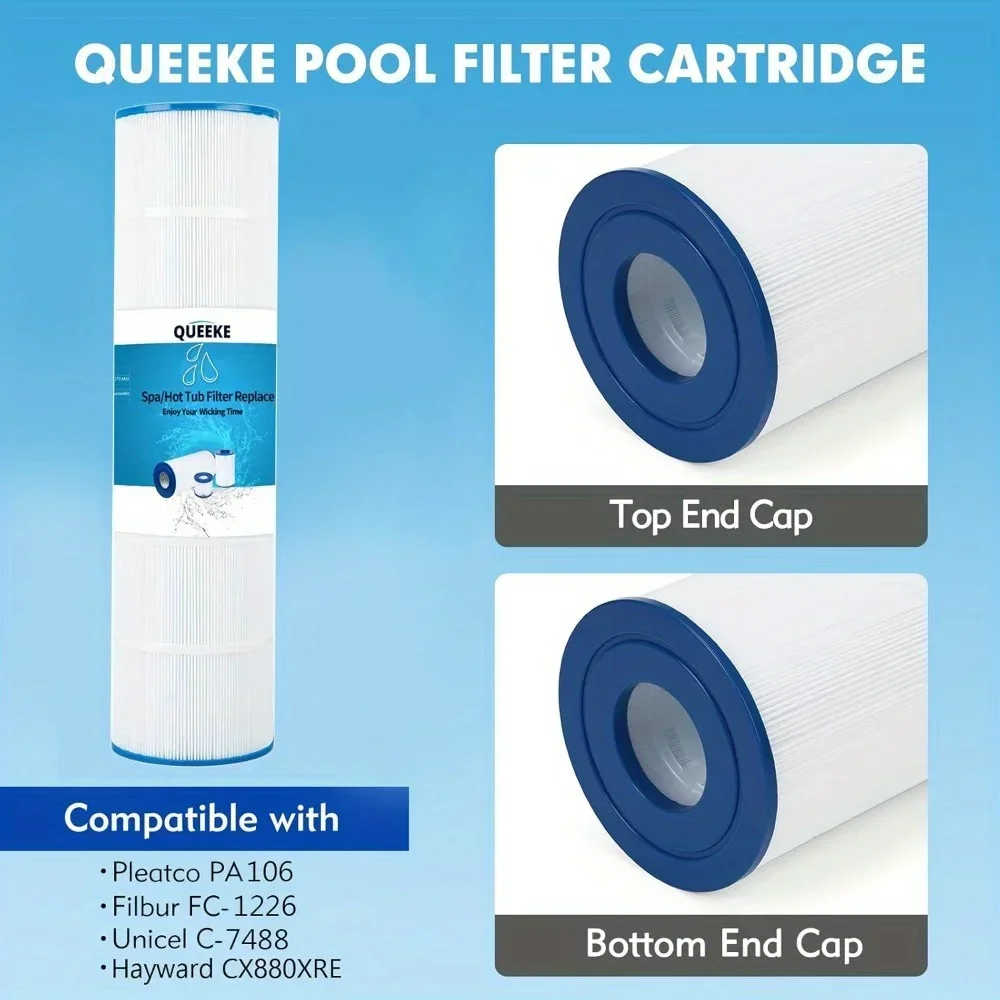 Cartucho de filtro PLF106A para Hayward CX880XRE Pleatco PA106-PAK4 Ultral-A1 Unicel C-7488 Filbur FC-1226 FC-6430 SwimClear C4020