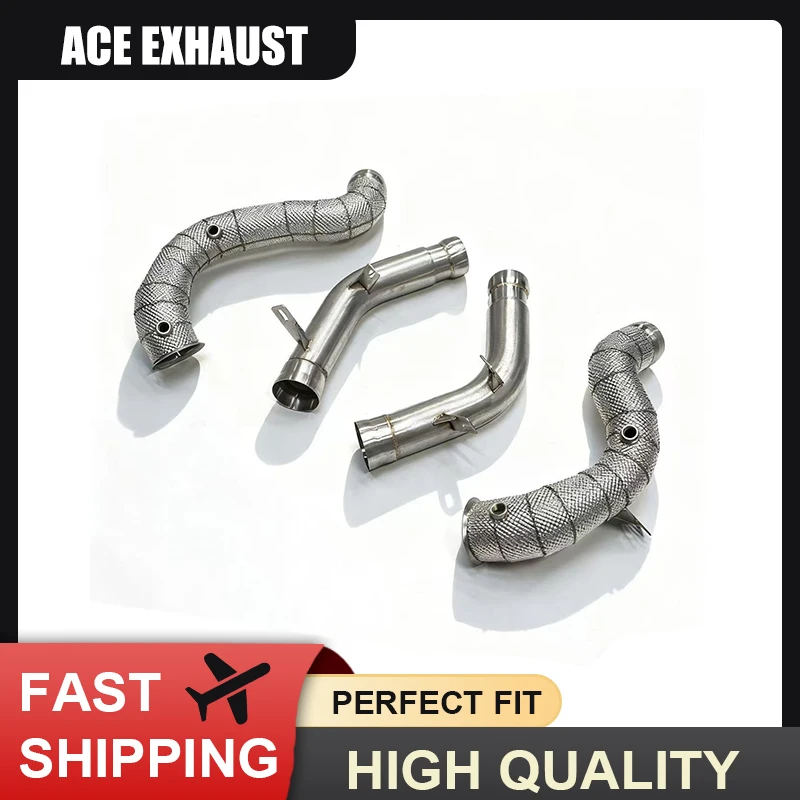 

ACE Downpipe for Mercedes-Benz W213 E63 AMG M178 4.0T High Flow SUS304 Exhaust Pipe with Heat Shield High Quality Exhaust System