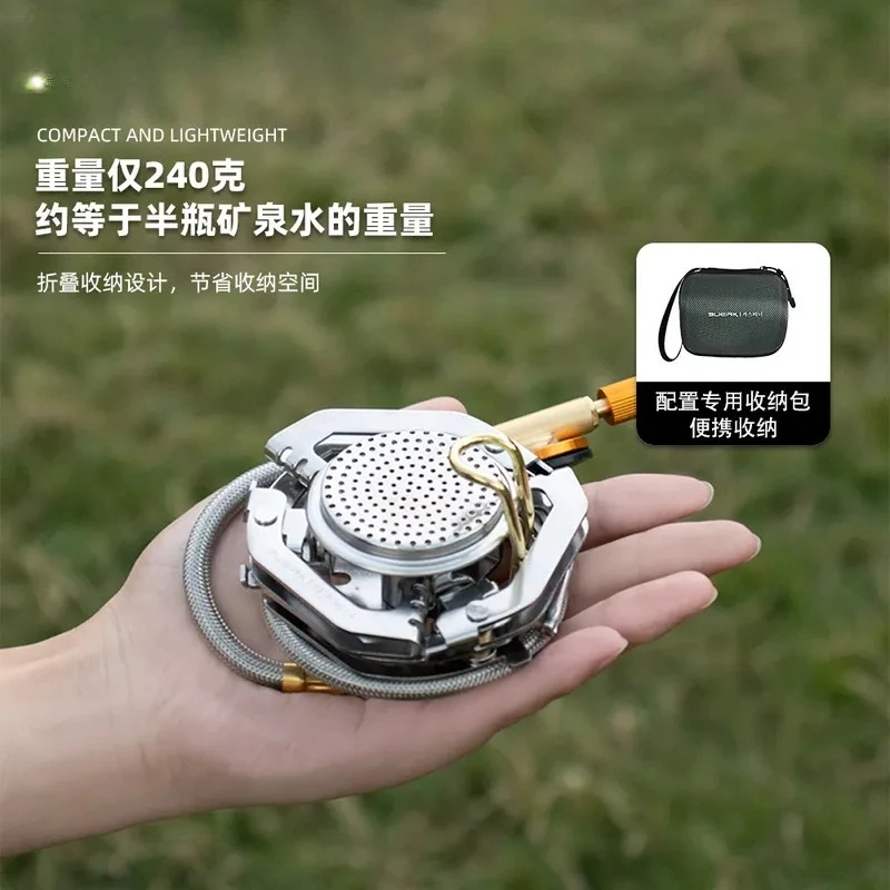 Outdoor Portable Fire Pocket Stove Cassette Gas Stove for Camping Tea Boiling Water