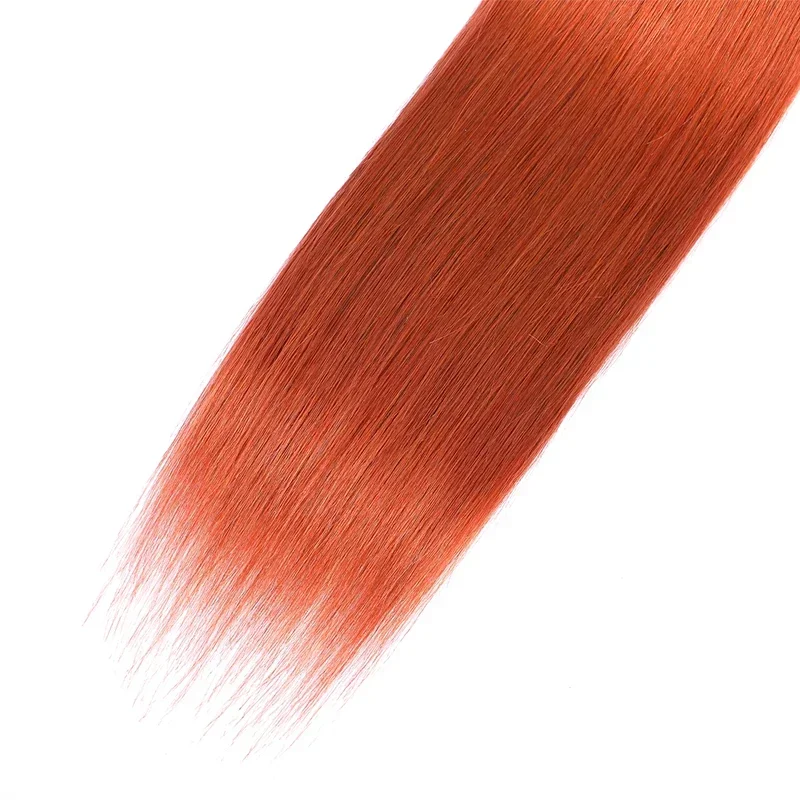 Orange Color 350 Straight Human Hair Bundles Brazilian 100% Human Hair Weave Bundles SOKU Remy Hair Extension 1/3/4 PCS Cheap