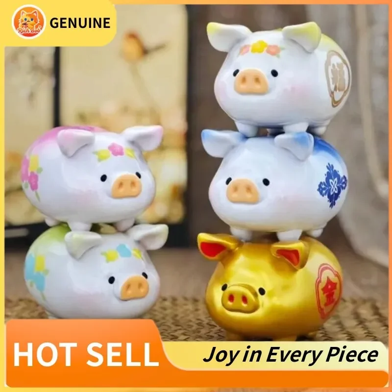 

Lulu The Piggy Lucky Fortune Piggy Series слепая коробка Lucky Фигурка Орнамент Модная игрушка Модель свиньи Модный милый подарок для девочек Коллекционная
