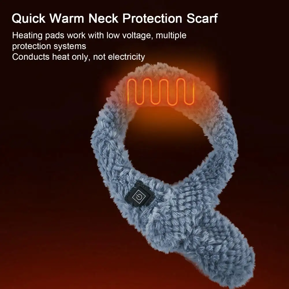 Electric Heating Scarf Quick Warm 3 Gears Adjustable USB Charging Neck Muscle Stiffness Relief Electric Heated Scarf