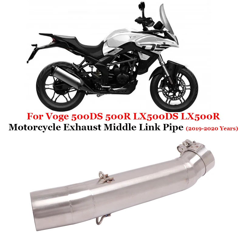 

Slip On For Voge 500DS 500R LX500DS 2019 2020 Motorcycle Exhaust Modified Middle LInk Pipe 51mm Connecting Muffler Moto Tube