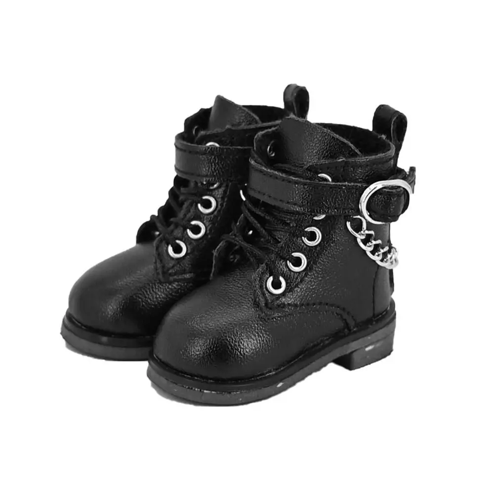 Nieuwe 4-kleuren kettingdecoratie verschillende kleuren lederen schoenen 1/6 laarzen speelhuisaccessoires
