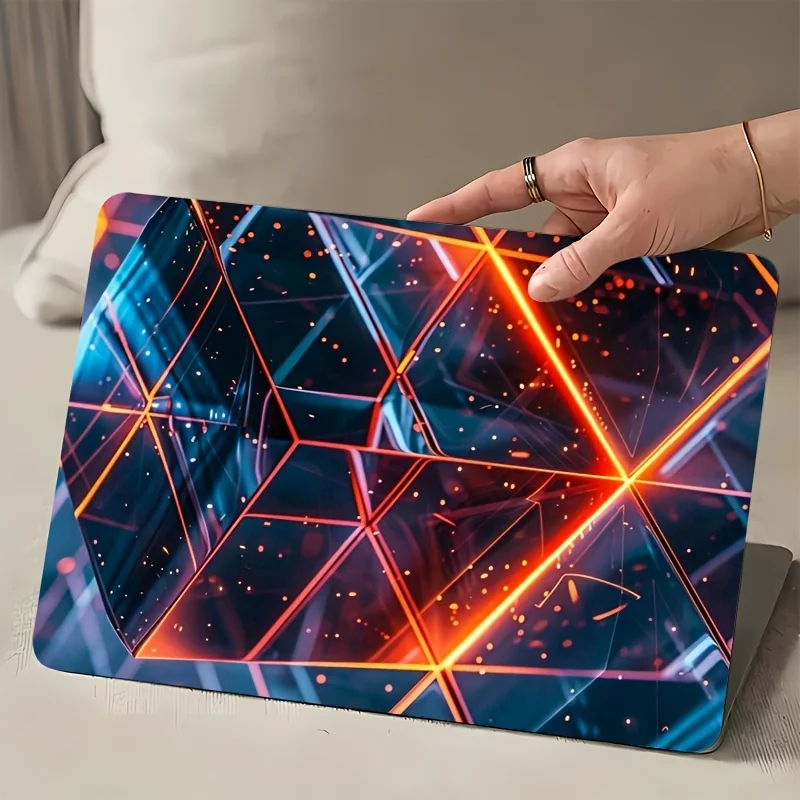 

2-Pack Vivid Geometric Diamond Design Laptop Skin and Stickers - Waterproof and Scratch Resistant PVC Stickers for Laptops