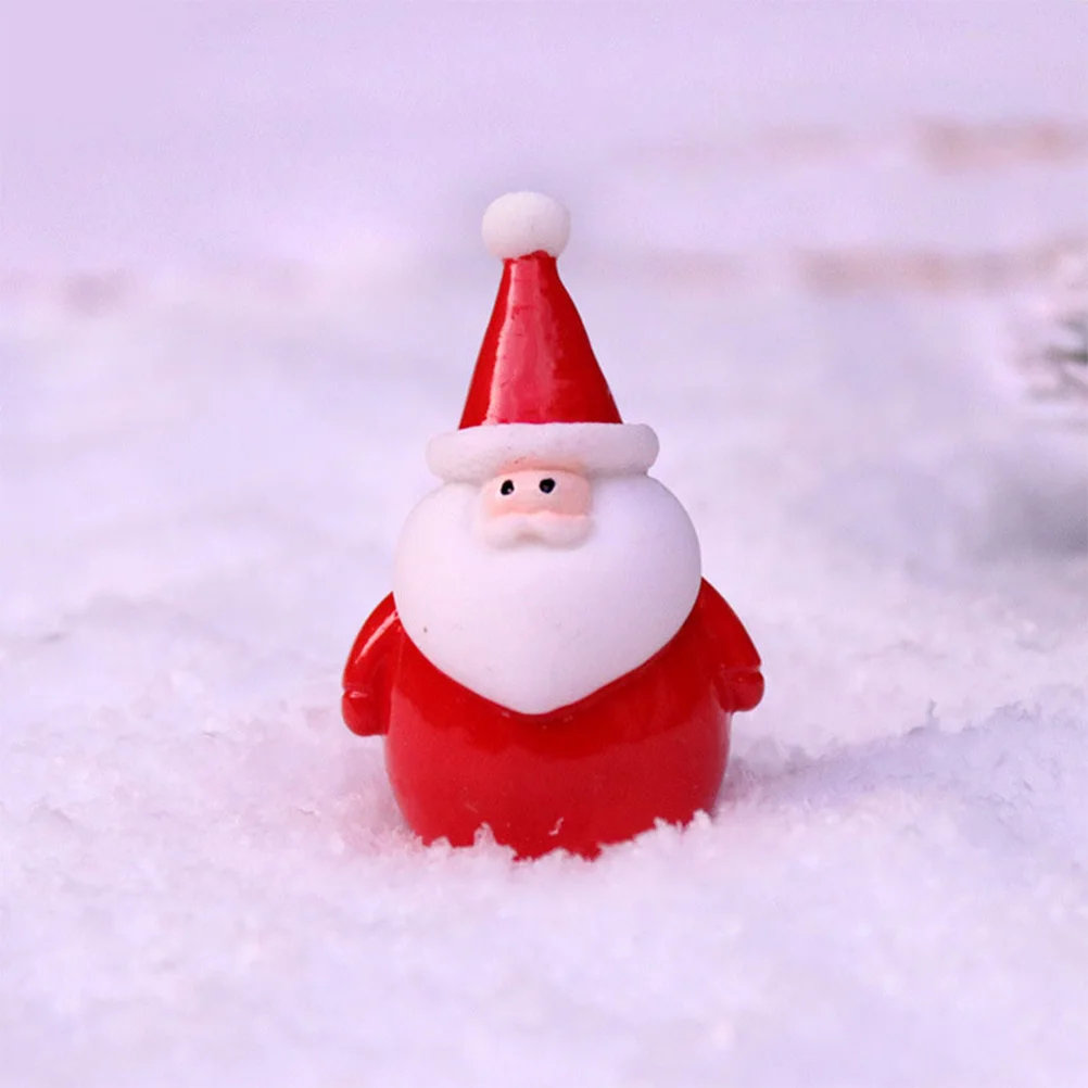 

6pcs Christmas Santa Figurines Resin Miniature Models For Holiday Party Garden Home Office Decor Xmas Desktop Charm