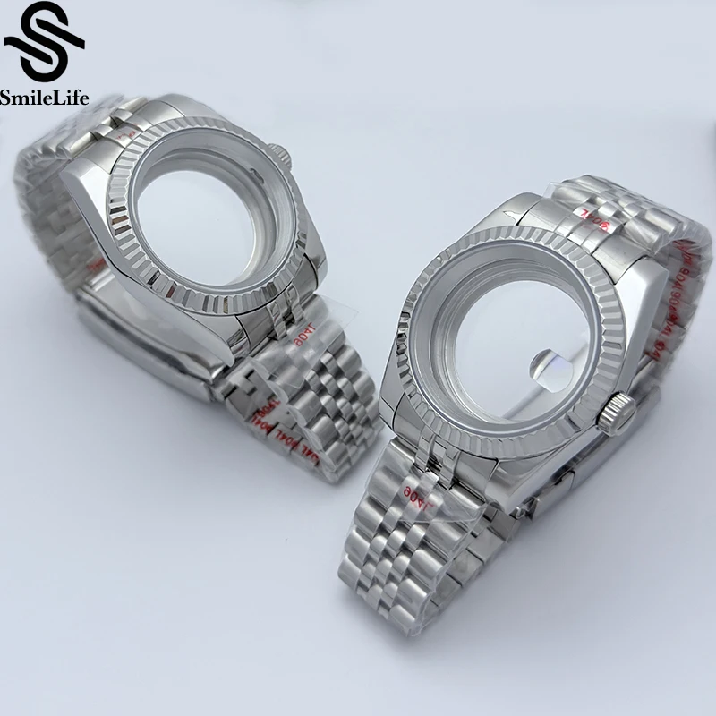 SmileLife 36mm/39mm NH35 Watch Case For Watch Accessories 904L Stainless Steel Fit NH35 NH36 Movement 28.5mm Dial Jubilee Band