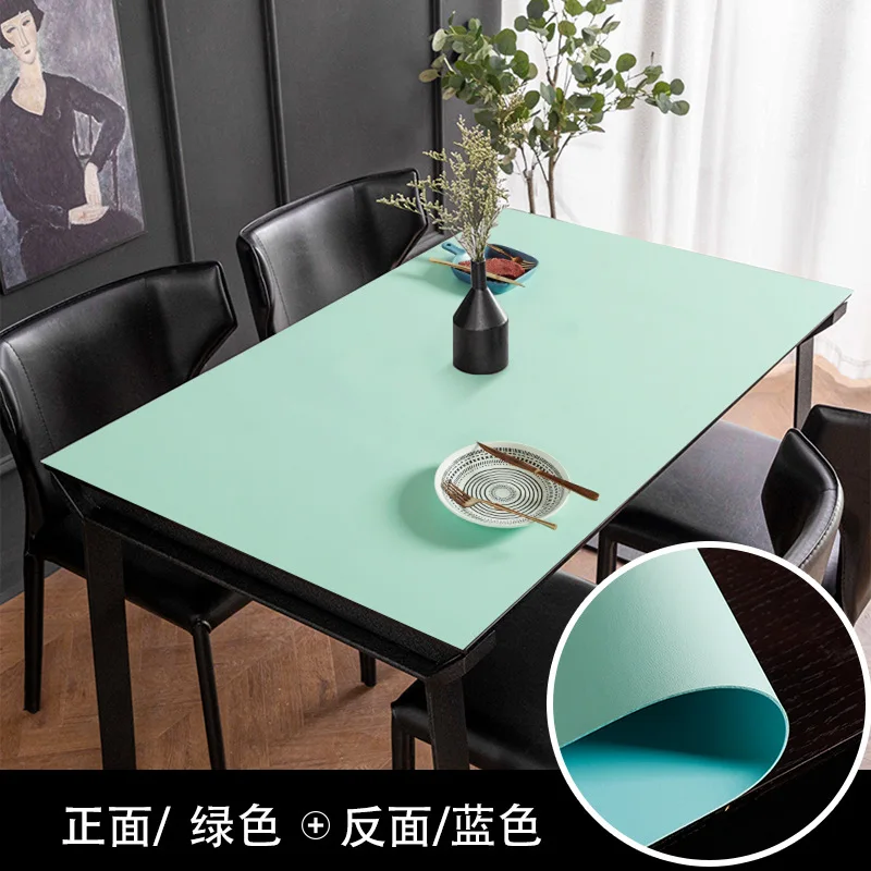 

2024 Leather waterproof, oil proof, no wash tablecloth, rectangular dining table mat