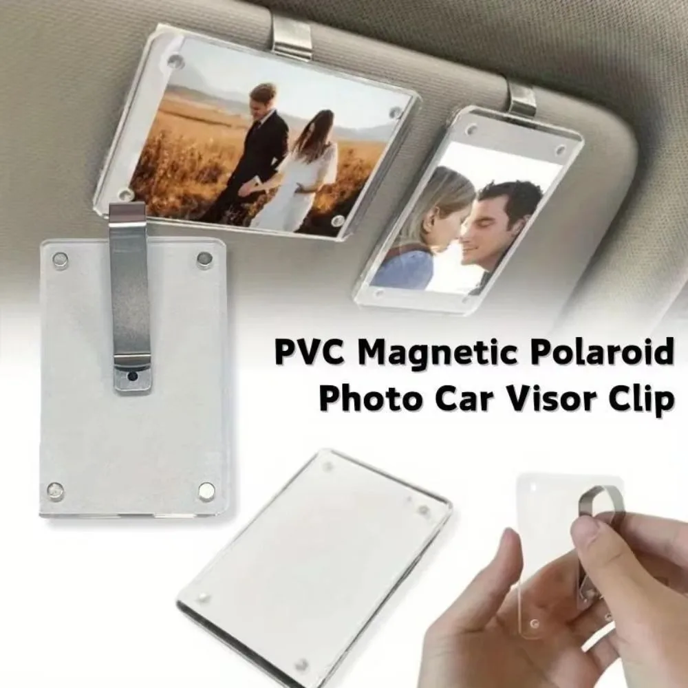 Lightweight Sun Visor Photo Holder Waterproof UV Protection Car Picture Holder Photo Frame Transparent