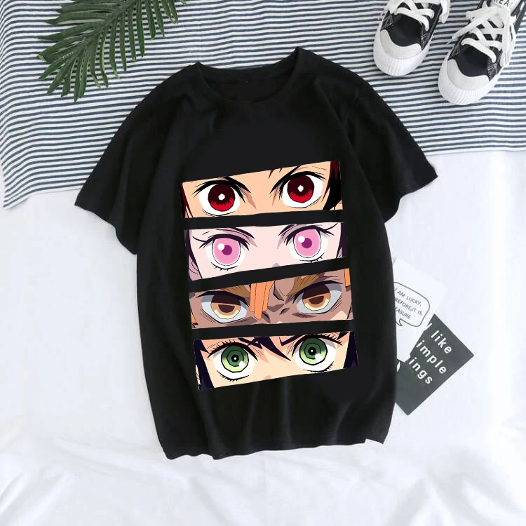 Japanese Anime Demon Slayer Women T Shirt Unisex Tanjirou Kamado Graphic Tee Shirt Kimetsu No Yaiba Nezuko Tshirt Female T-shirt