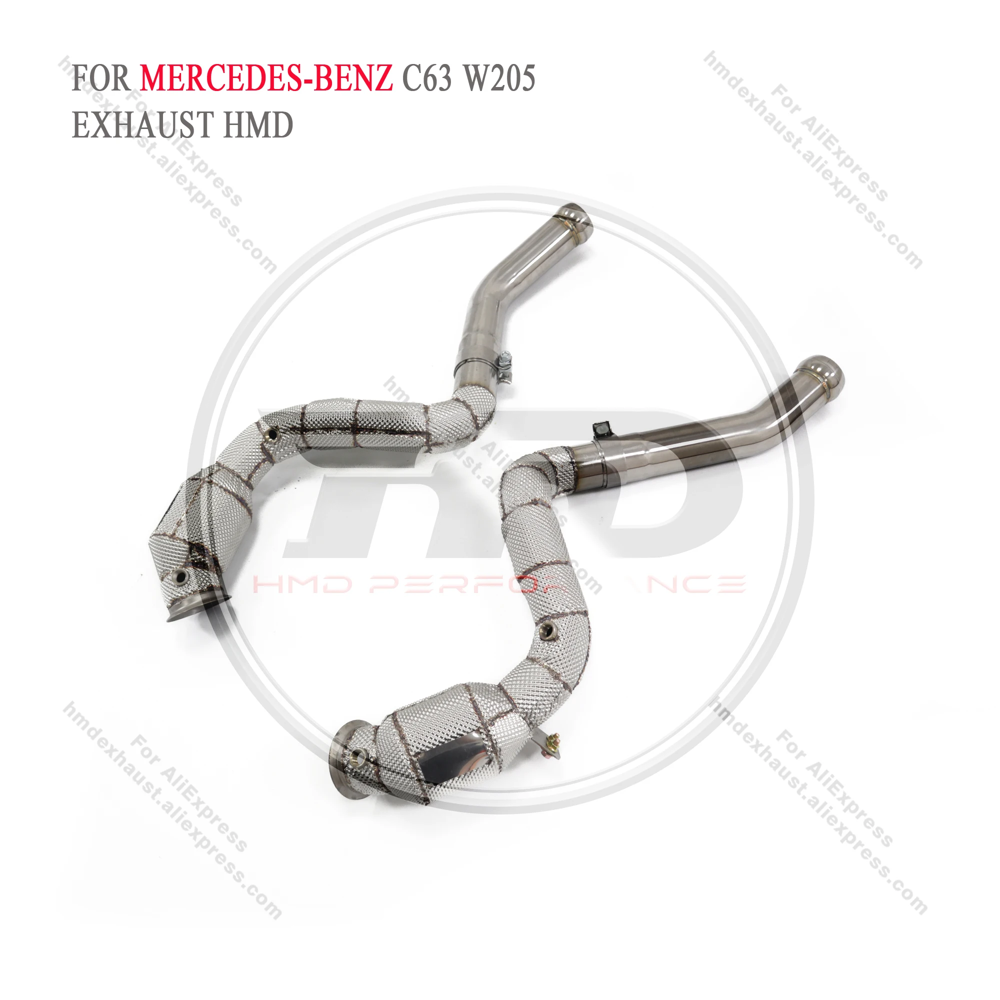 

HMD exhaust manifold front tube for Mercedes W205 C63 4.0T 2015+ AMG auto accessories are catalytic and non-catalytic