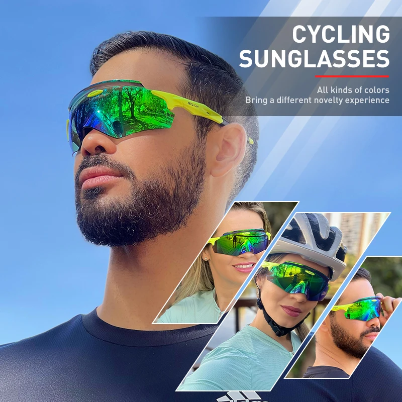 New Fashion Cycling Sunglasses Men Women Outdoor Sports Riding Runing Drving Protection Goggles Bike Bicycle Glasses HD Lens