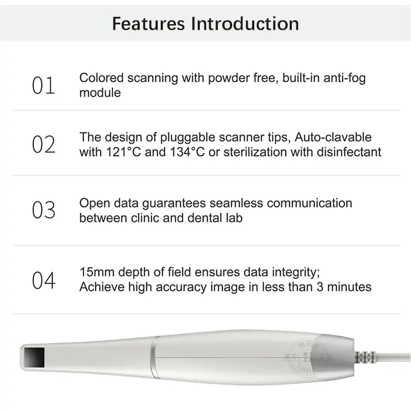 Fussen S6000 Dental 3D Digital Intraoral Scanner Color Scanning 3D High Resolution with High Precision Intraoral Camera