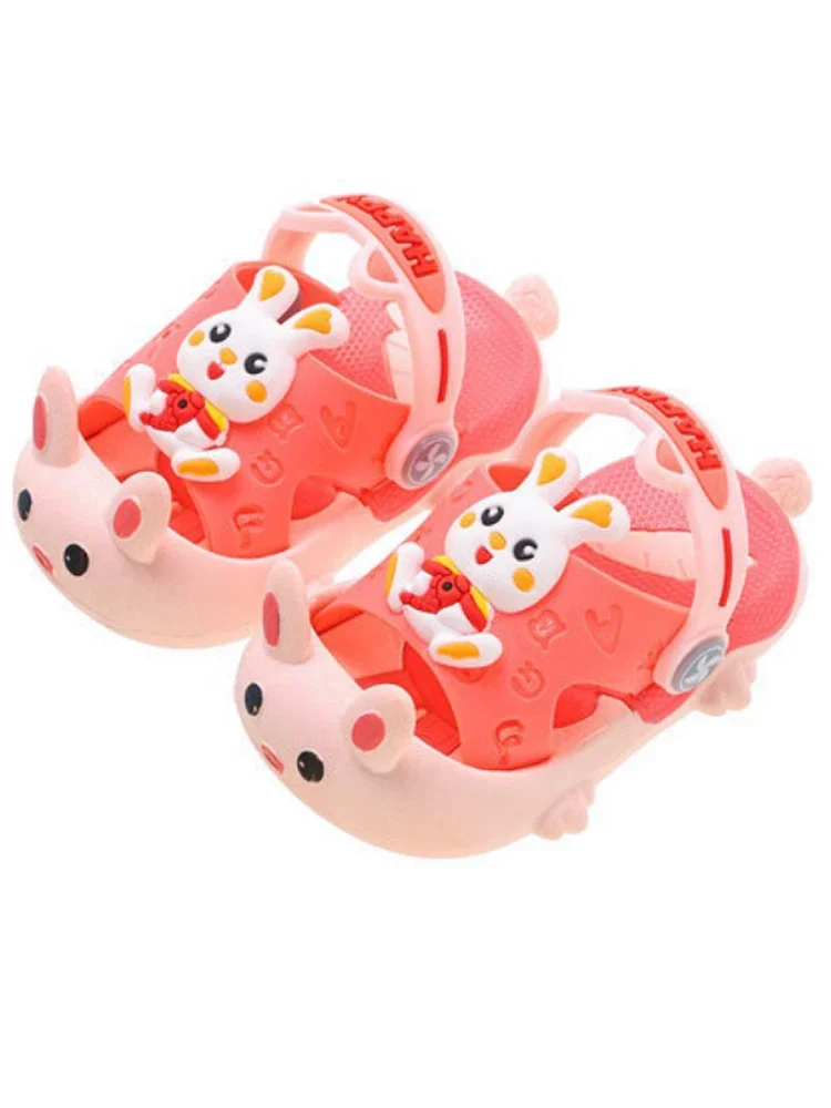 Cartoon Rabbit Sandals Summer Baby Girls\' Shoes Home Anti Slip Infant Girl‘s Sandal Soft Sole Beach Kids Shoes