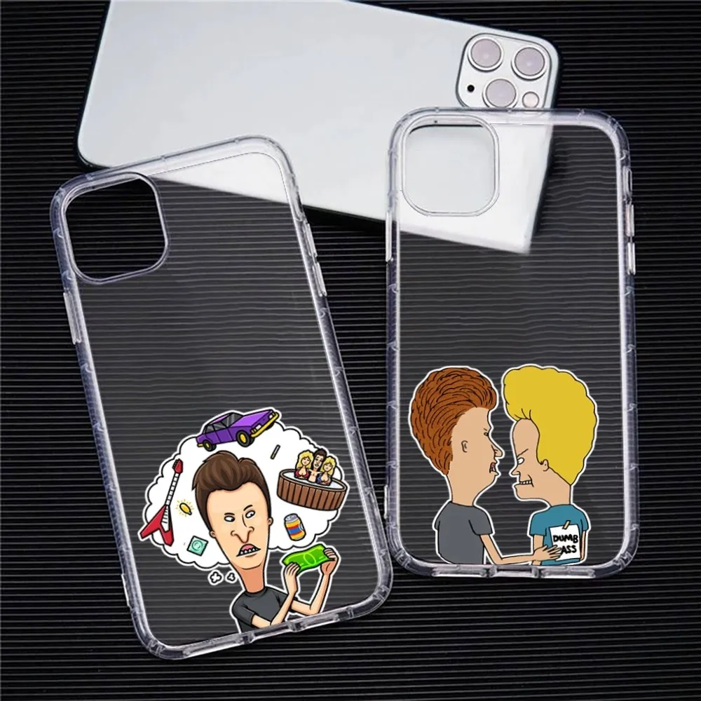 Beavis and Butt-Head Phone Case For Iphone 15 11 13 14 Pro Max 7 8 Plus X Xr Xs Max Se2020 12mini Transparent Cover