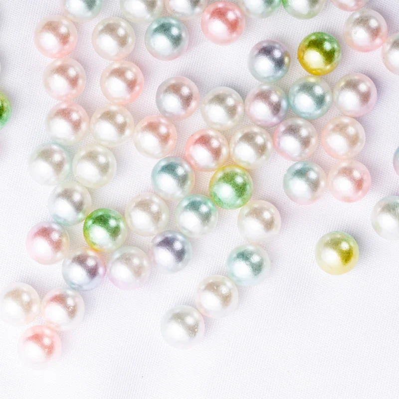 4mm/6mm/8mm/10mm Silver No Hole ABS Imitation Pearl Beads Round Loose Beads for DIY Clothing Bags Supplies Decoration Crafts