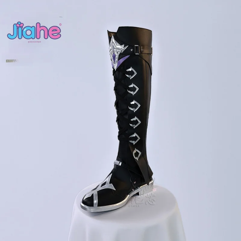 Genshin Impact Kyryll Chudomirovich Flins Cosplay Shoes Halloween Party New Fashionable Leather Long boots Men Women High Heels
