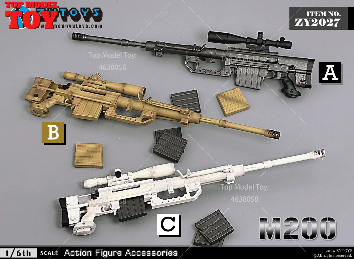 ZYTOYS ZY2027 ZY2028 1/6 M200 M82A1 karabin snajperski wojskowa broń bojowa pistolet Model dla 12 "żołnierz figurka ciało lalki