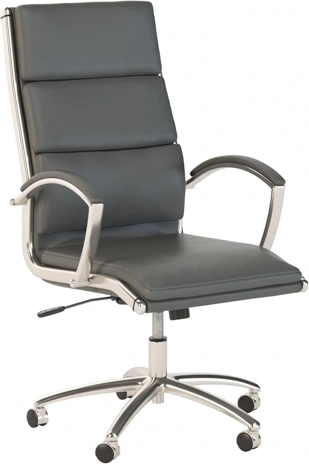 Büro 500 Executive Chair mit hoher Rückenlehne, dunkelgraues Leder