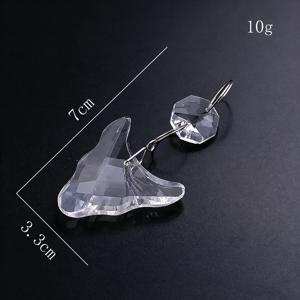 Transparent Geometric Cut Ram's Head Crystal Pendant Rainbow Light Projector Home Balcony Christmas Tree Hanging Decor Accessory