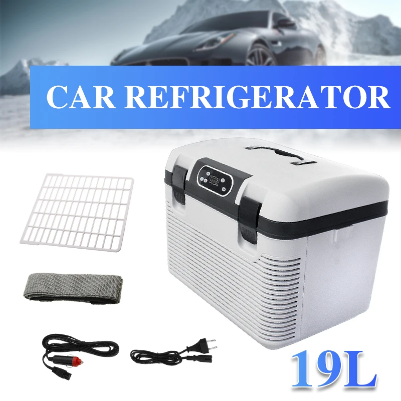 19L Car Home Mini Refrigerator Portable DC12-DC24V  220V Drink Freezer Cooler Outdoor Picnic Camping Food Cooling Warming Fridge