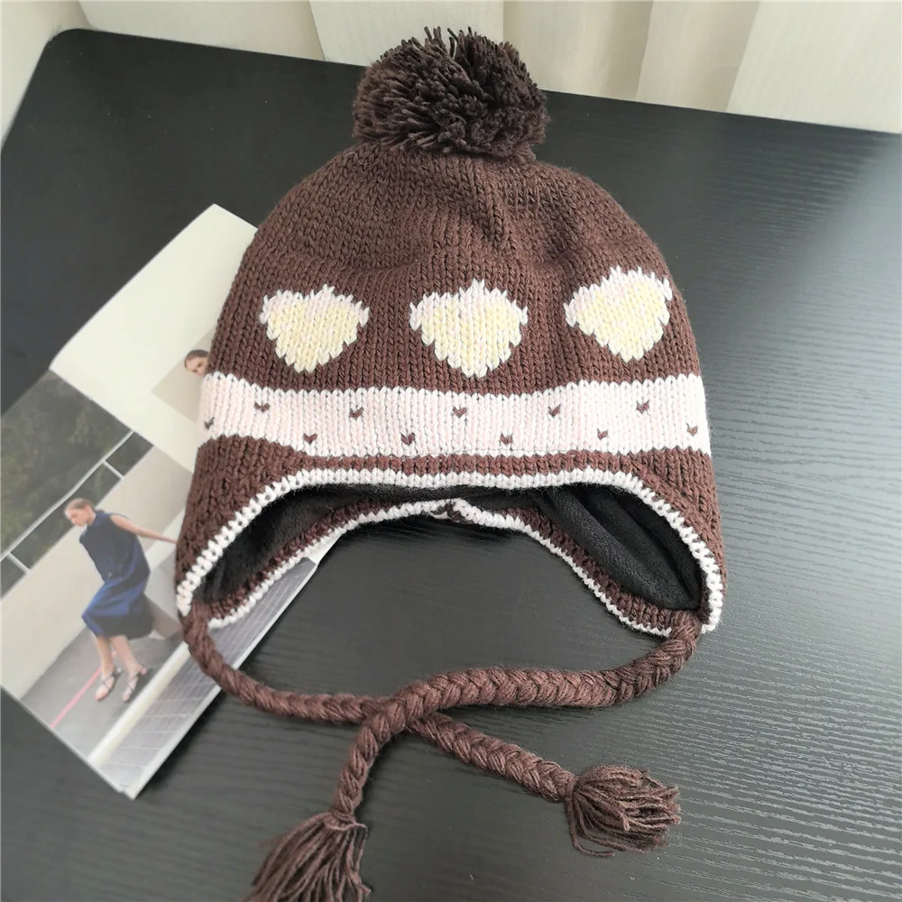 قبعة إيرفلاب النساء الشتاء قبعة متماسكة Pompom الصوف بطانة إكسسوار دافئ للفتيات الطقس البارد الخريف التزلج في الهواء الطلق عطلة #2