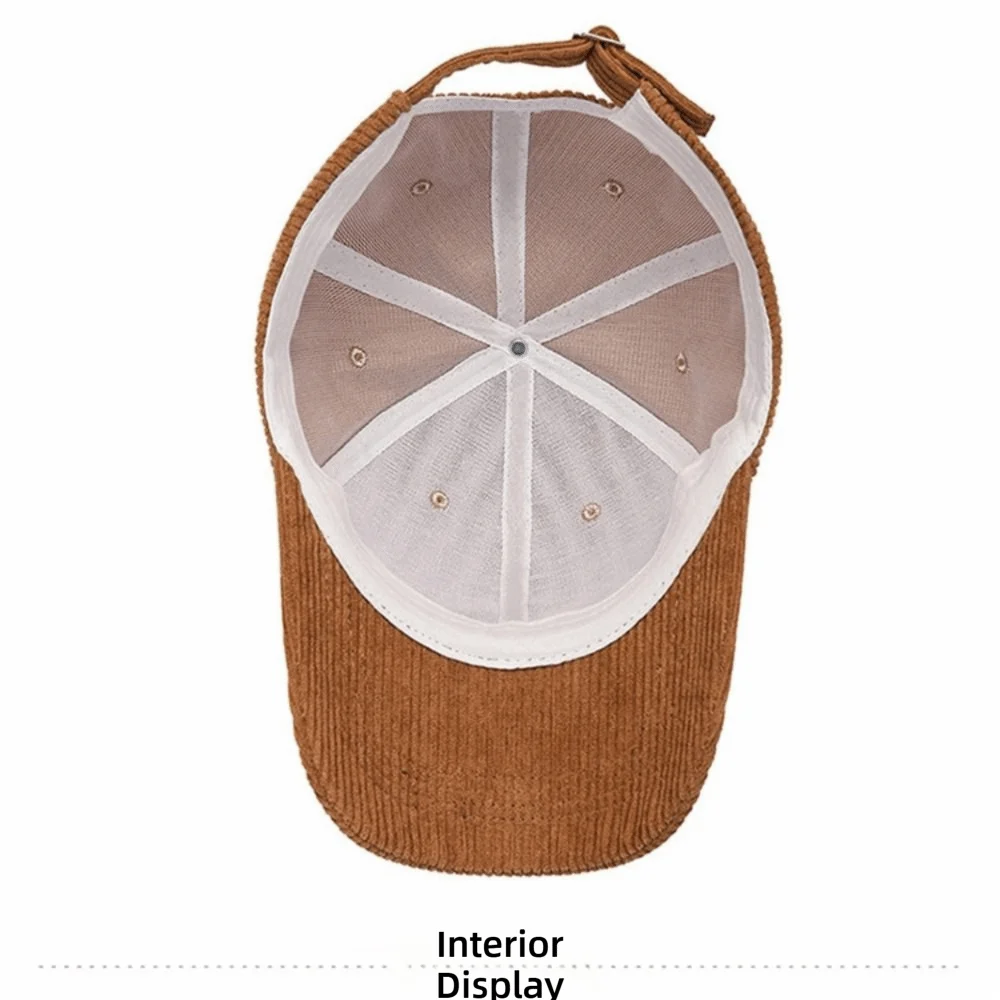 Neue Modische Hochwertige Tragbare Langlebige Verstellbare Baseballkappe im Vintage-Stil Einfarbiger Cord-Hut Unisex Baseballmütze – Detail 9