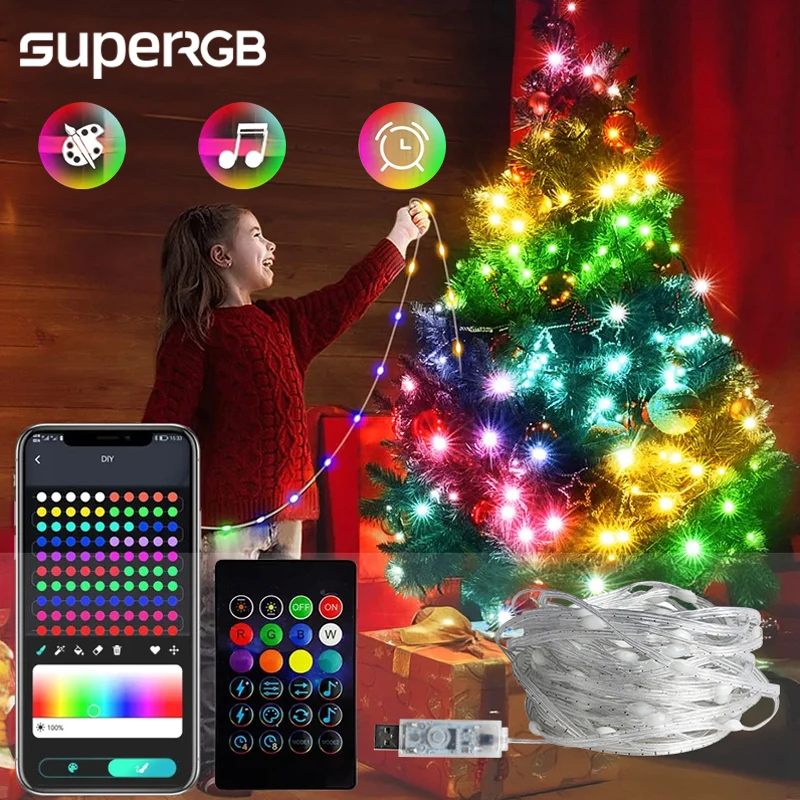 

Рождественская елка RGB с USB-подсветкой, 30 м, 5 В