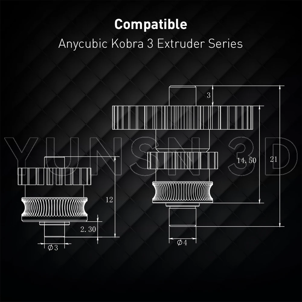 Für Kobra 3 Extruder Upgrade-Zahnrad Nano-Beschichteter Gehärteter Stahl Einteiliges Kit für Anycubic Kobra 3 3D-Drucker Teile Verschleißfestigkeit – Detail 6