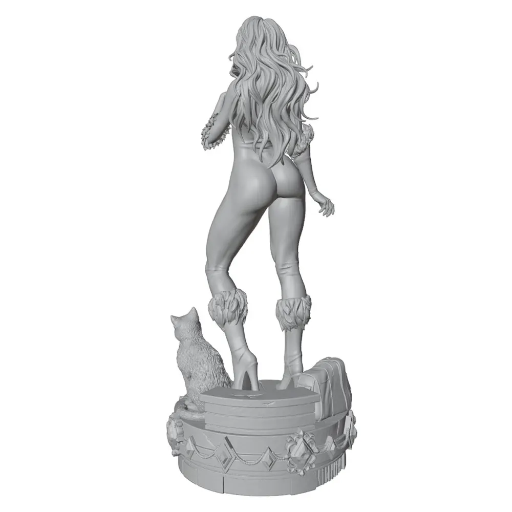 75mm,150mm,300mm Desk ornament,Sexy girl resin model kit, mini 3D printed gray figure statue, unpainted,unassembled view 4