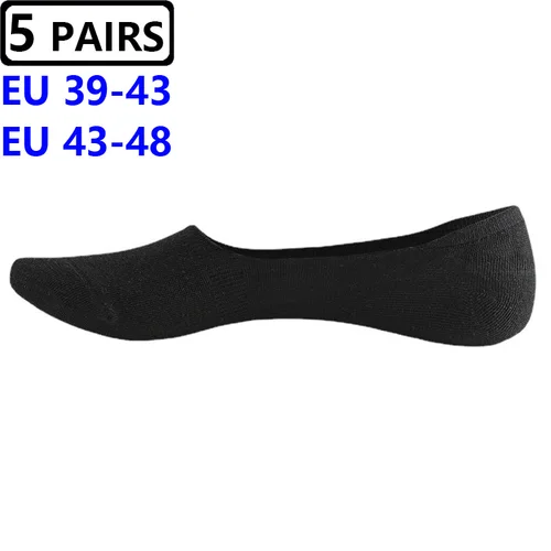 Imagen 2 del producto Calcetines de algodón antideslizantes para hombre, calcetín Invisible de silicona, talla grande, a la moda, para verano y otoño, 5 EU43-48