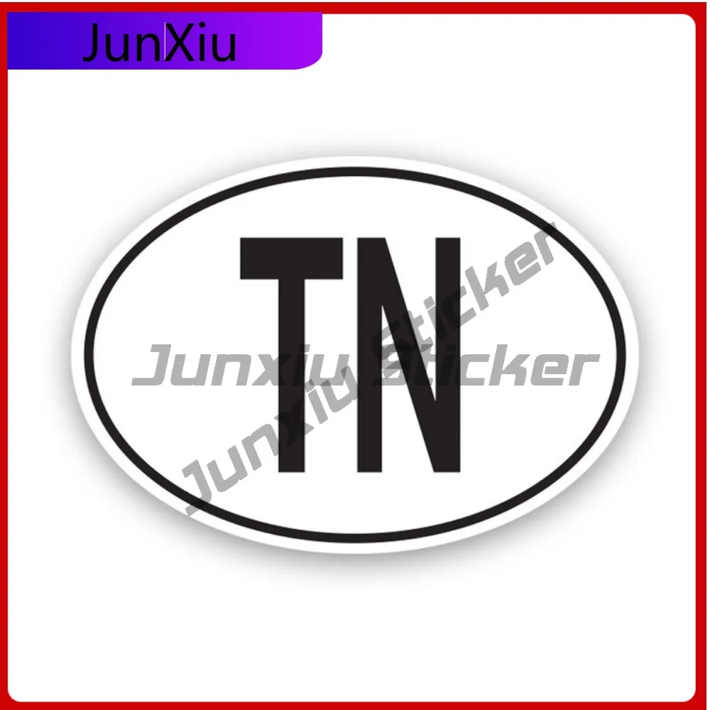 

Tn Tunisia Country Code Oval Stickerwaterproof Anime Bumper Waterproof Vinyl Decal For Door Trim High Quality Creative