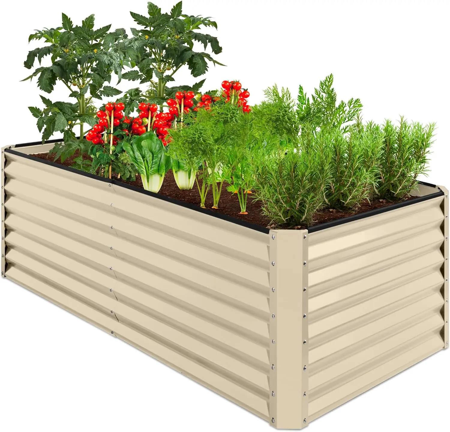 

s 6x3x2ft Outdoor Metal Raised Garden Bed, Deep Root Box Planter for Vegetables, Flowers, Herbs, and Succulents w/ 269 Gallon