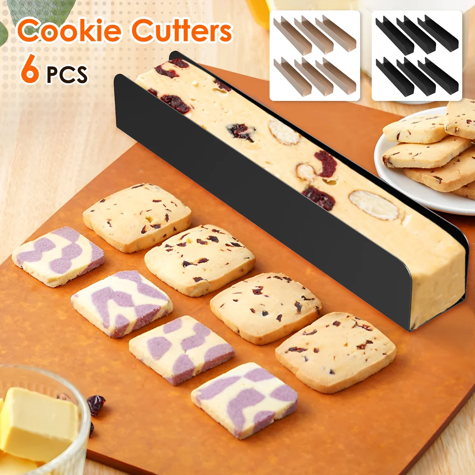 

6Pcs Biscuit Mould Biscuit Cake Bread Mold Carbon Steel Cake Mould For Cookies Cake Decorating DIY Baking Pan Kitchen Tools