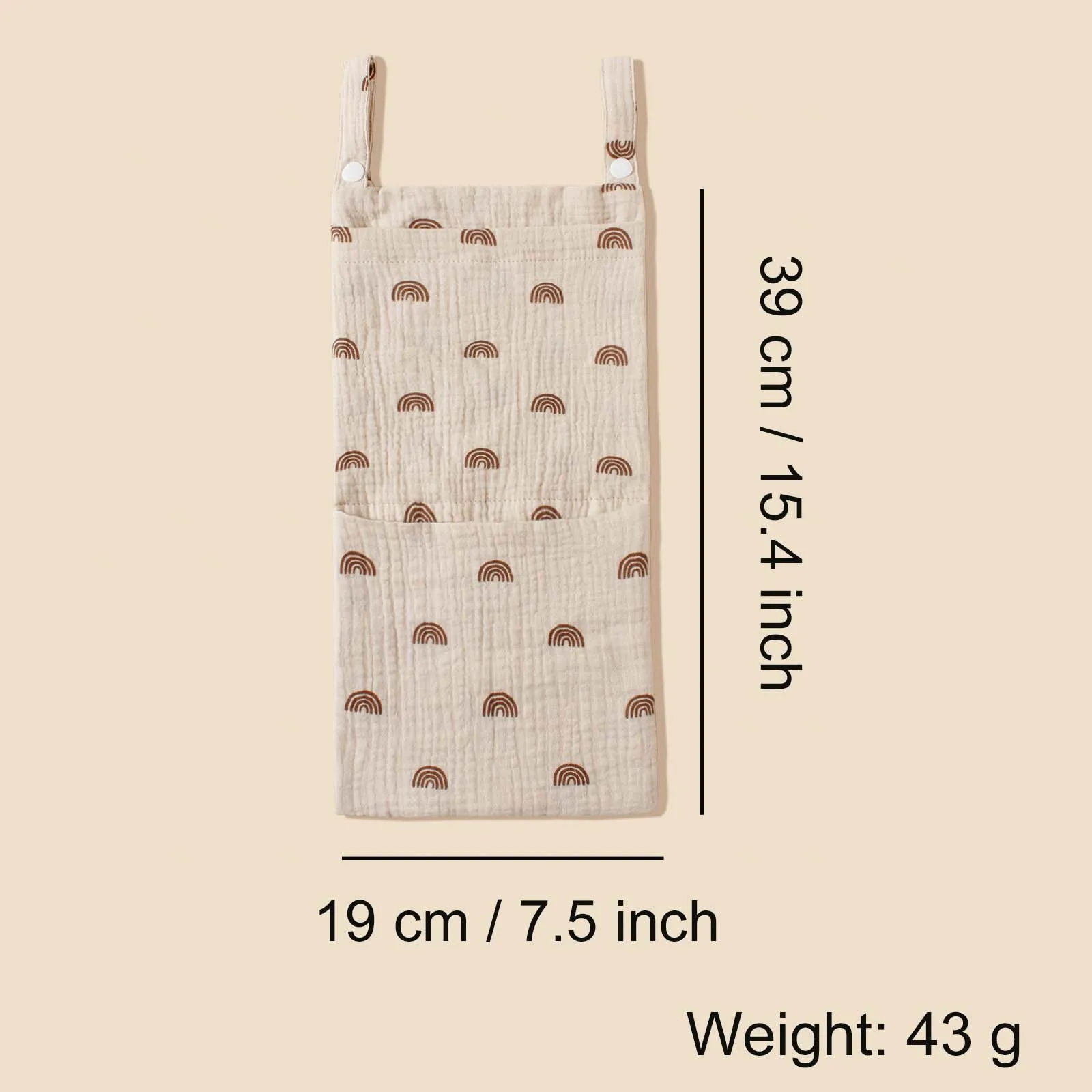 New Design Multifunction Storage Bag Baby Crib Hanging Diaper Bag Kids Pure Cotton Printed Dolls Storage bag