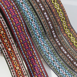 5 Yards/lot Wide 5cm Woven Jacquard Ribbon Geometric ethnic style For Clothing Straps Accessory