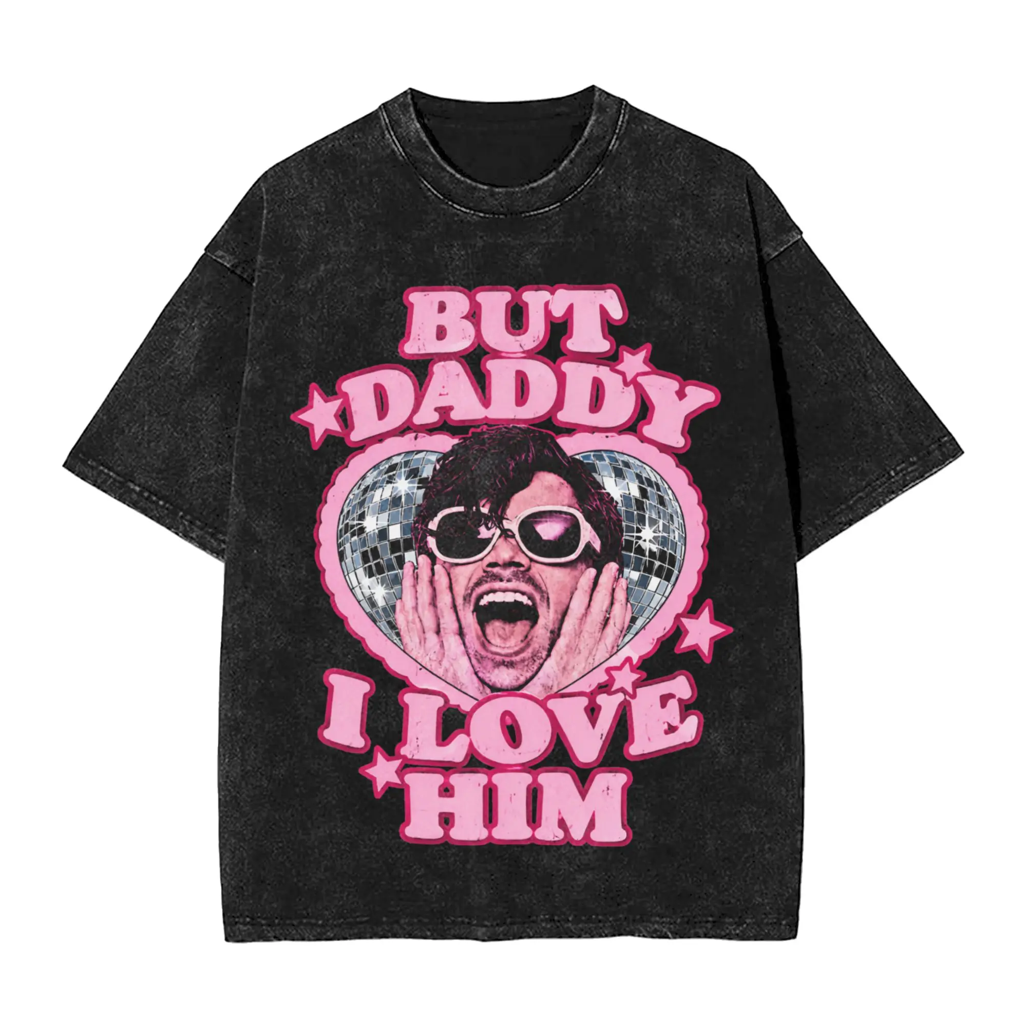Men's Kiss All The Time Disco T-Shirts But Daddy I Love Him Top TeesBeach Vintage T Shirt O Neck Hip Hop Casual Tshirt Wholesale