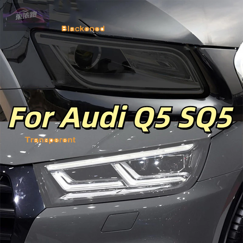 

For Audi Q5 SQ5 Quattro Facelift 2021 2022 Car Headlight Tint Smoked Black Protective Film Transparent TPU Sticker Accessories