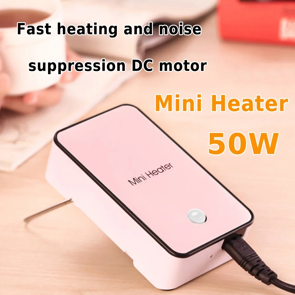 Air Warmer 50W Table Warm Blower AC 220V/50Hz Portable Office Desktop Warm Air Heater Powerful Warm Blower for Home Indoor Use