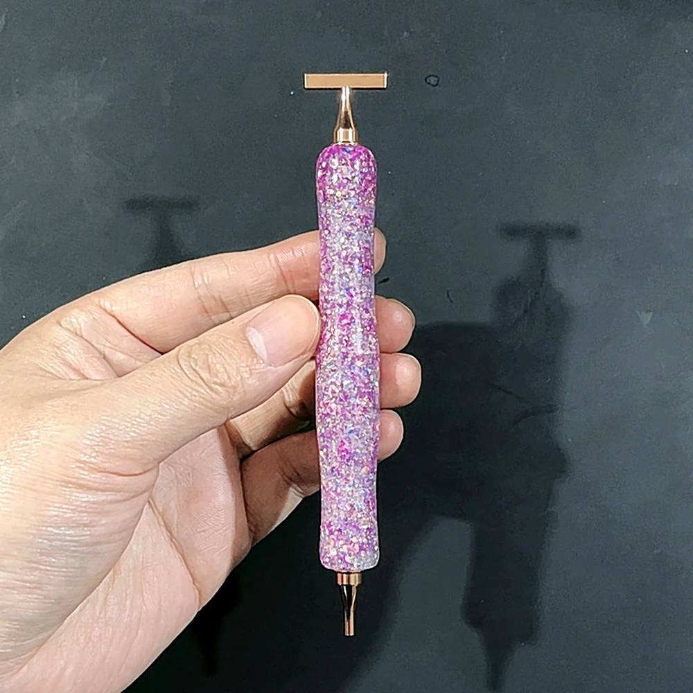 HOMFUN Shiny Diamond Painting Pen，Color Embroidery Threaded Dot Drill Tool，Metal Screw Thread Tips Accessories view 4