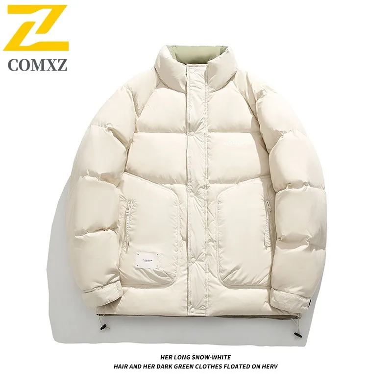 COMXZ Loose Winter Jacket Cold-Resistant Thickened Windproof Skiing Padded Jacket Ski  Versatile Warm Down Jacket Men's Clothing