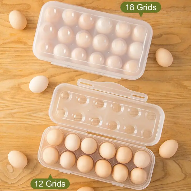 1pc Egg Storage Box Anti-collision 12/18 Cell Egg Tray Refrigerator Preservation Storage Box Household Kitchen Supplies